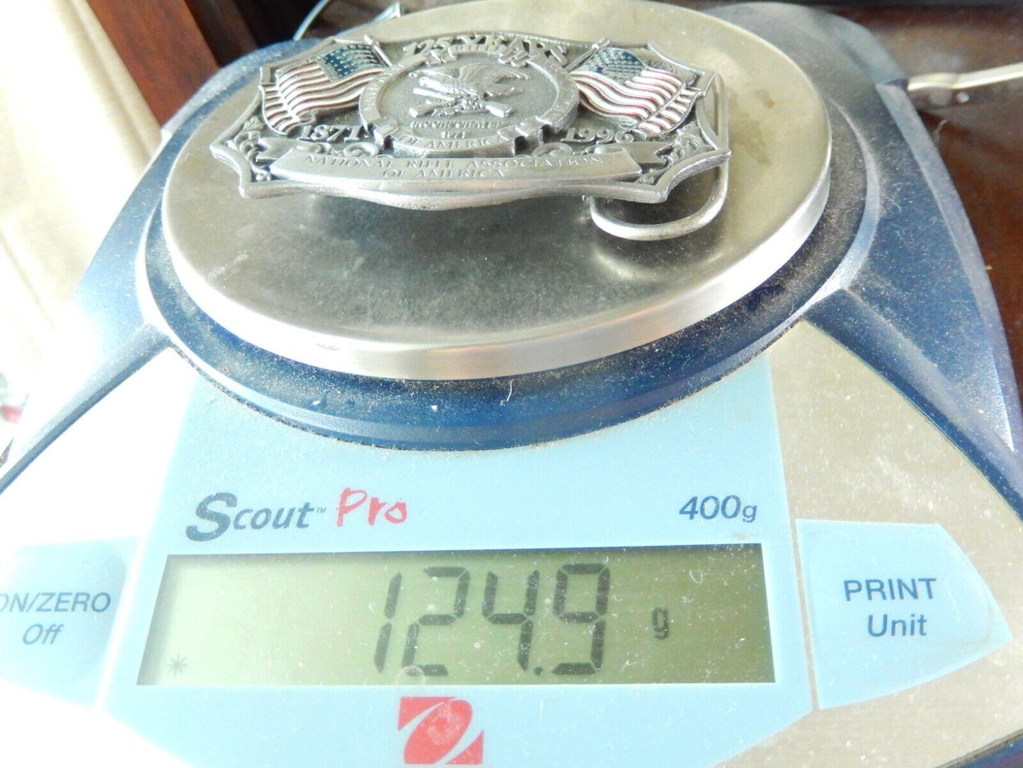 125 years NRA belt buckle National Rifle Association