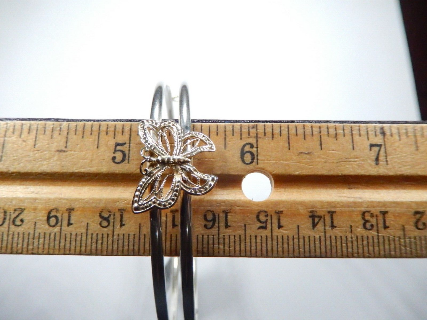 *VINTAGE*DESIGNER 10K Yellow Gold and STERLING SILVER BUTTERFLY BANGLE BRACELET