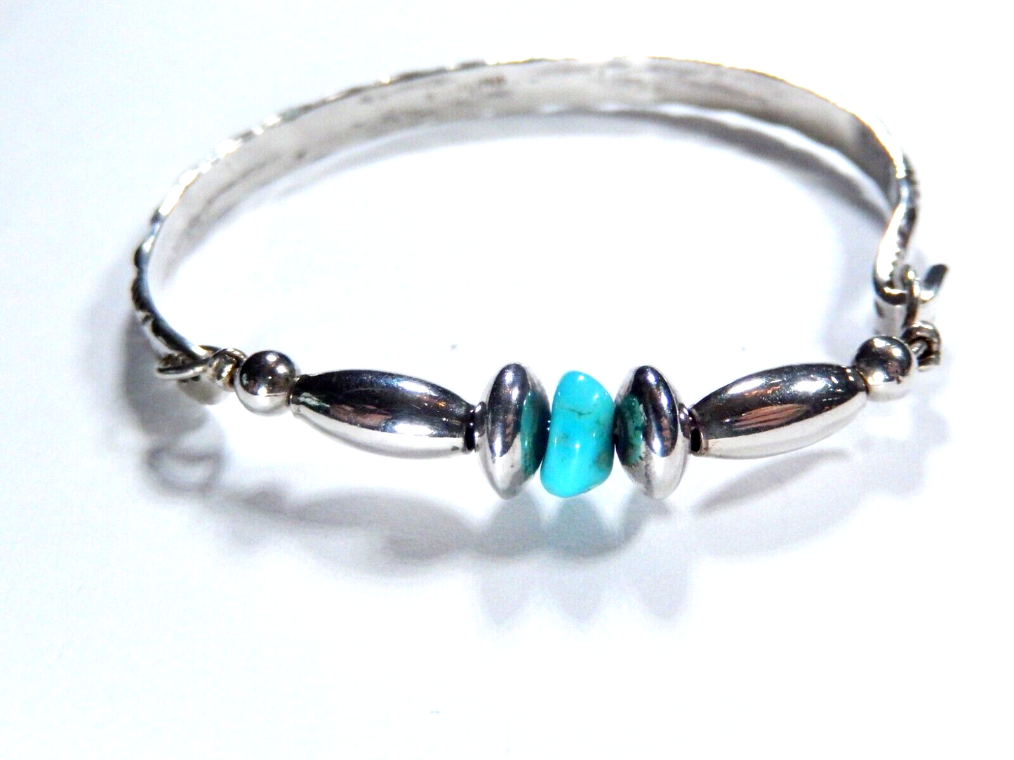 VINTAGE - Sterling Silver Southwest Small Wrist / Child Bracelet Turquoise 7.1gm