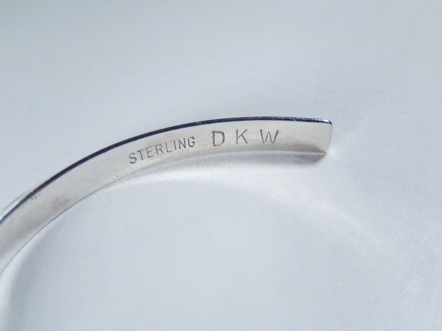 VINTAGE - Native American Artist "DKW" Signed Sterling Silver Tooled Cuff