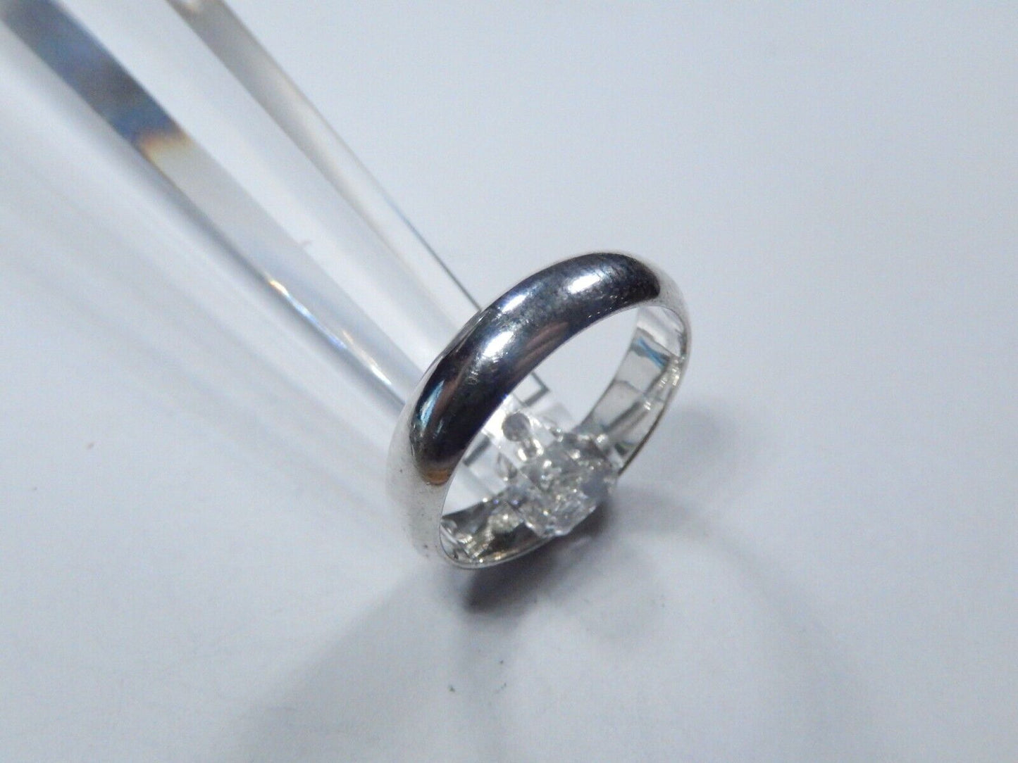925 Sterling Silver 5mm Half Round Plain Classic Wedding Band Ring Sz 9.5