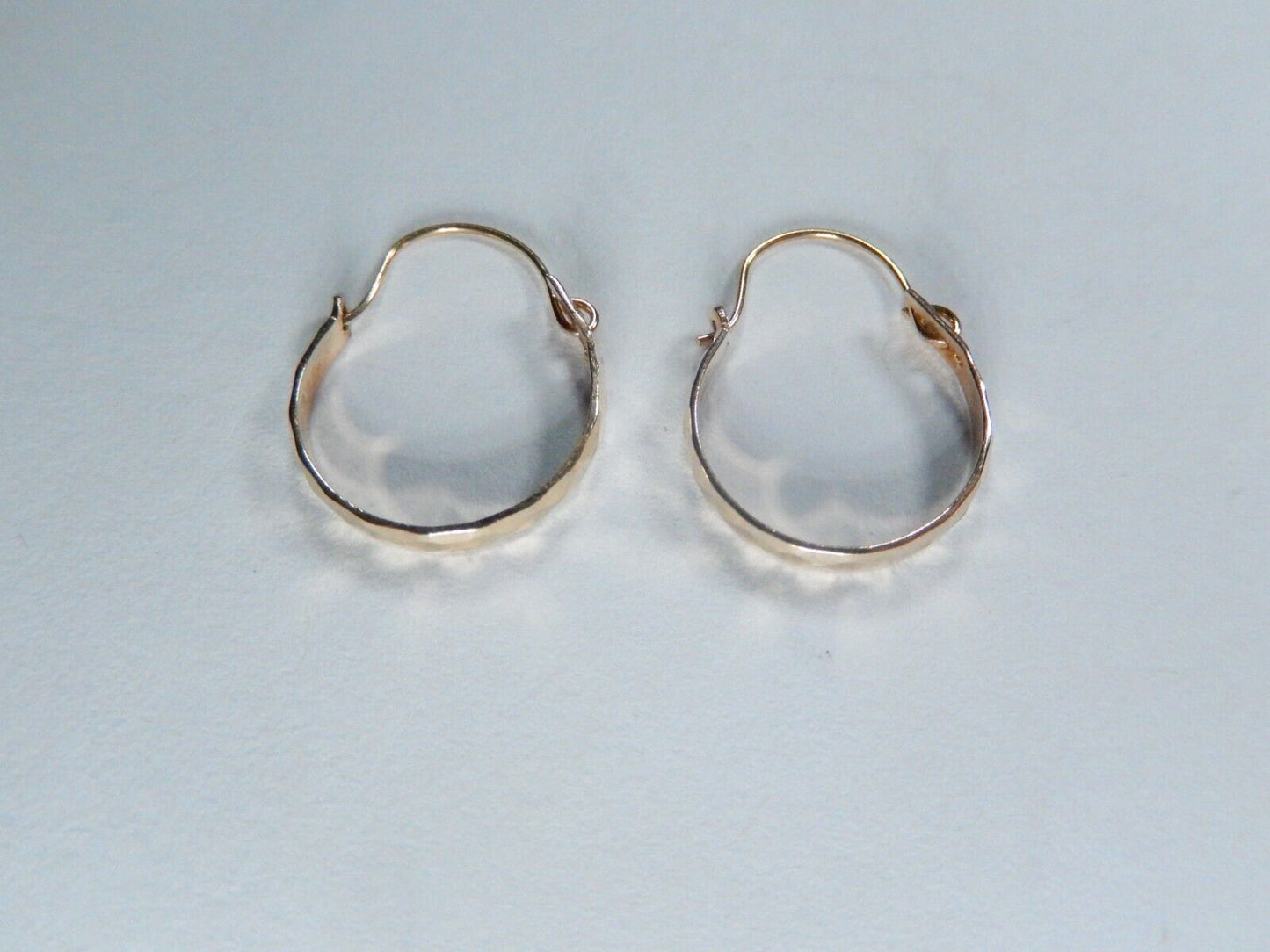 14k Yellow Solid Gold 13mm Hoop Fancy Design Classic Earrings