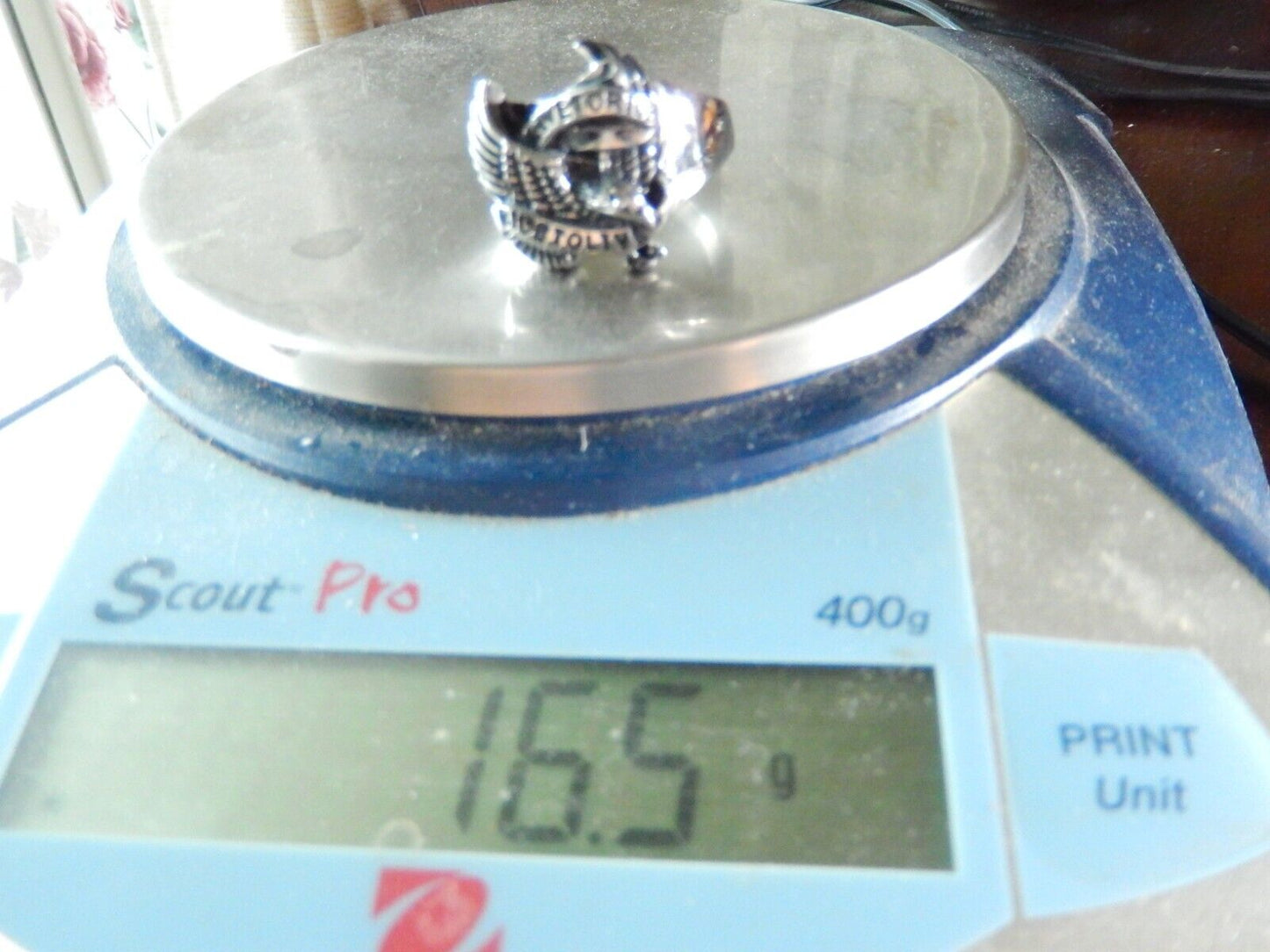 Stainless Steel Biker Eagle 'Live to Ride - Ride to Live' Ring 14.5