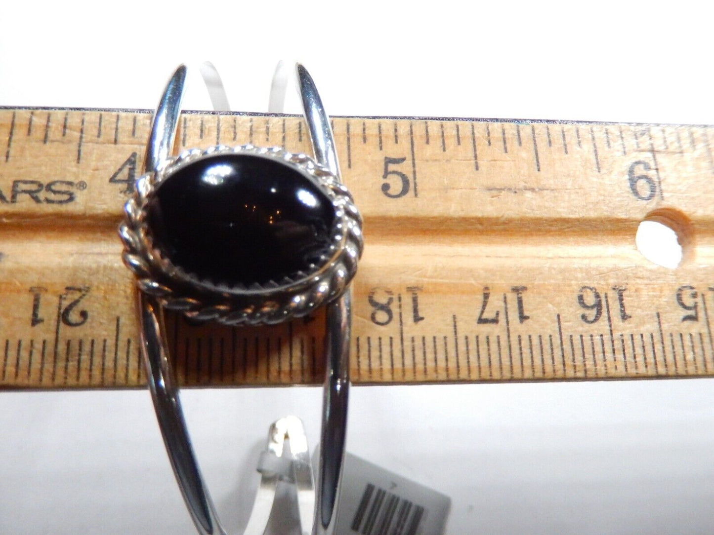 *VINTAGE*  Signed "TT"  Native American Sterling 925 Black Onyx Bracelet