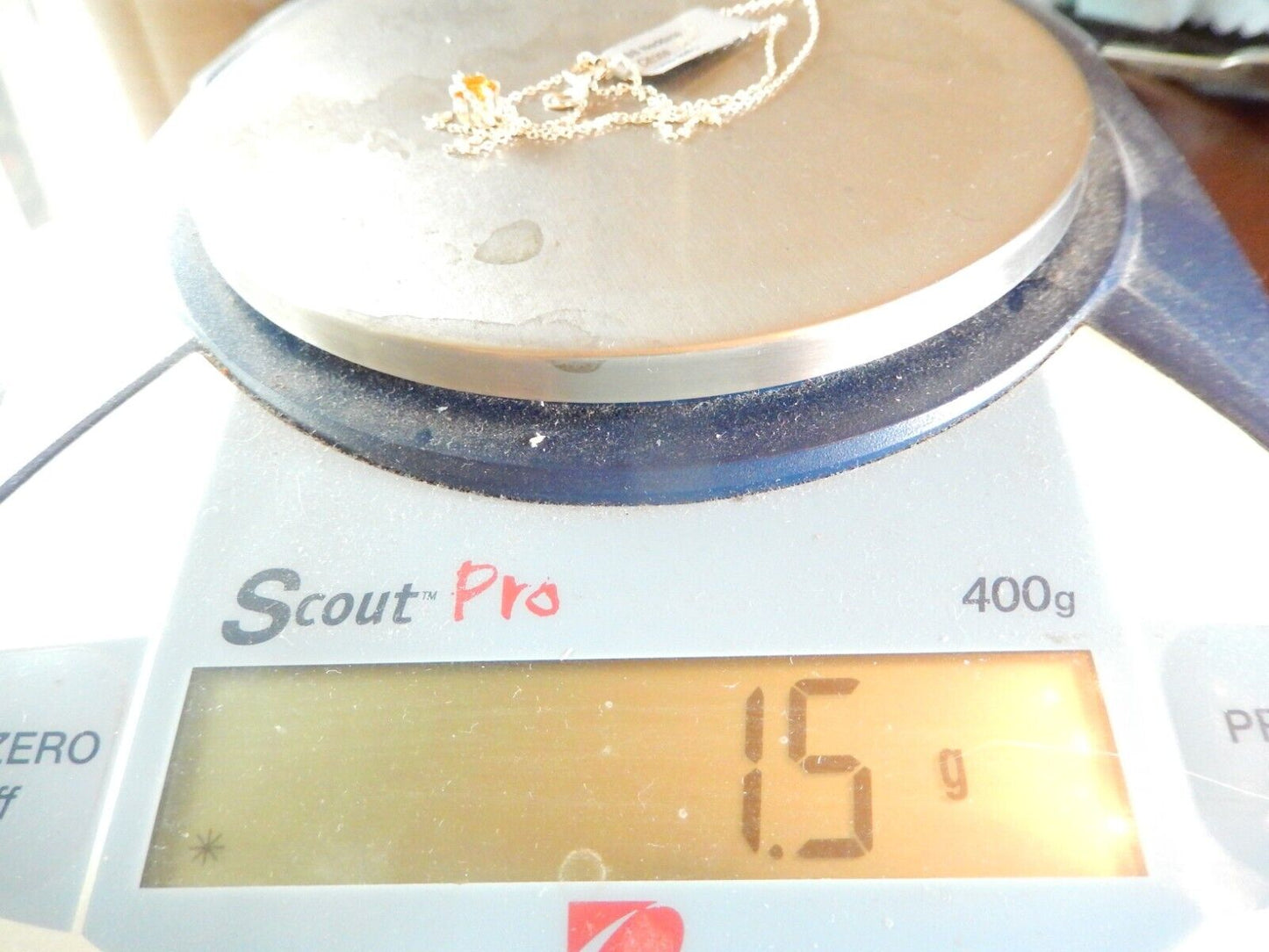 925 Sterling Silver with .60 CT Round Cut Citrine Solitaire Pendant w/ 18" Chain