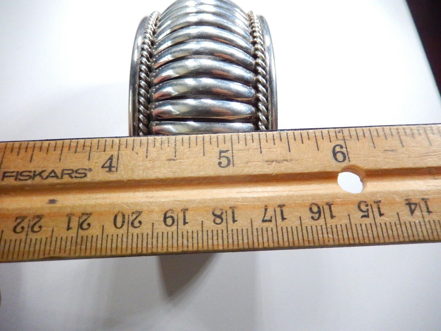 Vintage Native American Navajo PA Sterling Silver Cuff Bracelet Heavy 75grams