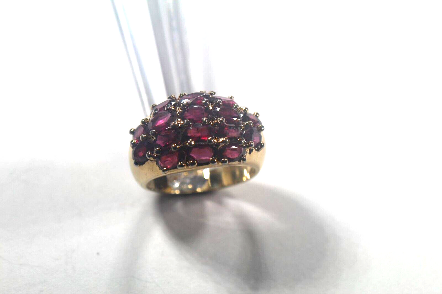 *VINTAGE* Sterling Silver Gold Vermeil Multi Amethyst Cluster Ring SZ 7