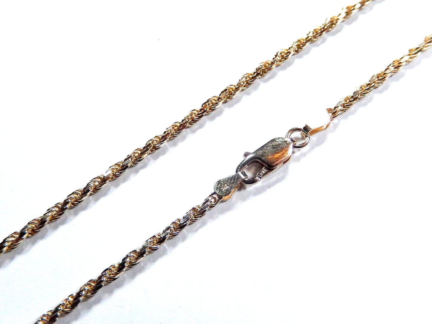 Gold Vermeil Rope Chain Necklace 925 Italy SPI 20" Lobster Clasp 2.25mm 9.6gm