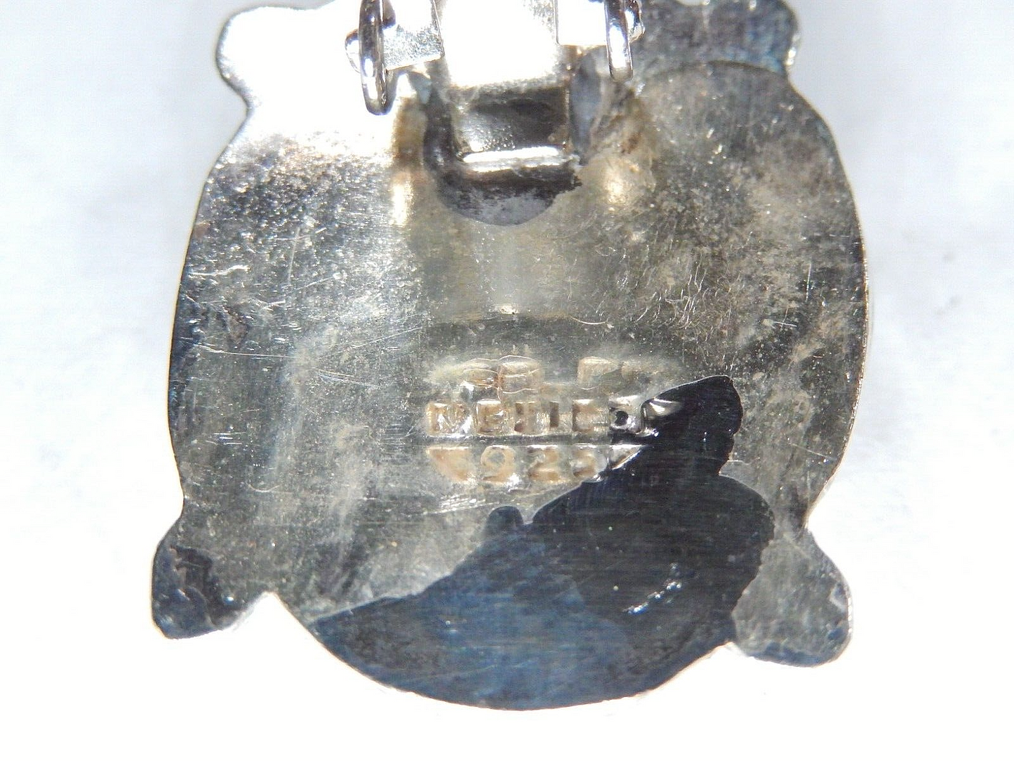 *VINTAGE* TAXCO Sterling Silver Turquoise Clip On Earrings 1" x 3/4" - 16.9 gms