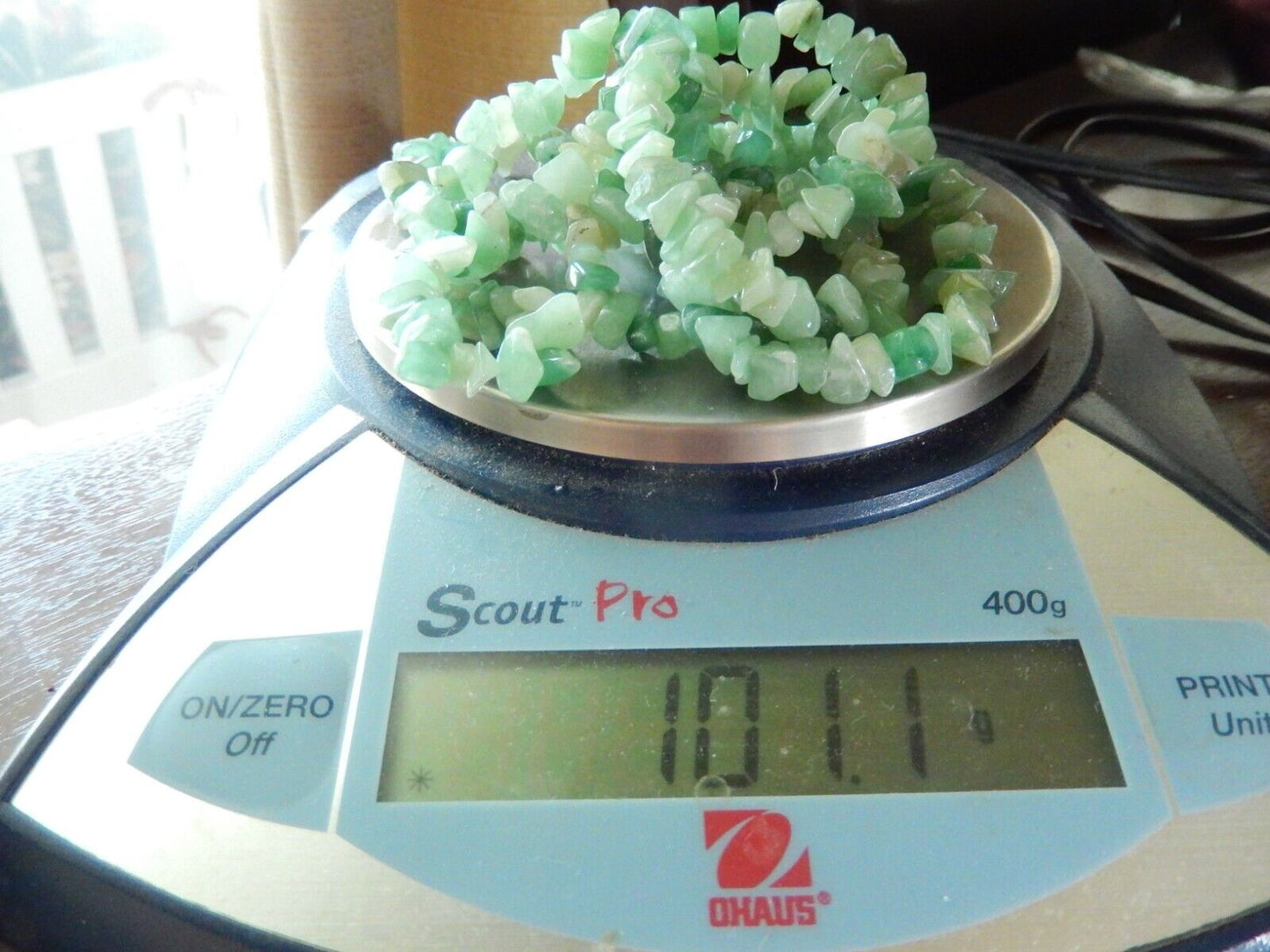 *VINTAGE*   Green Jadeite/Jade Chip Infinite Strand Necklace 42" NO CLASP.
