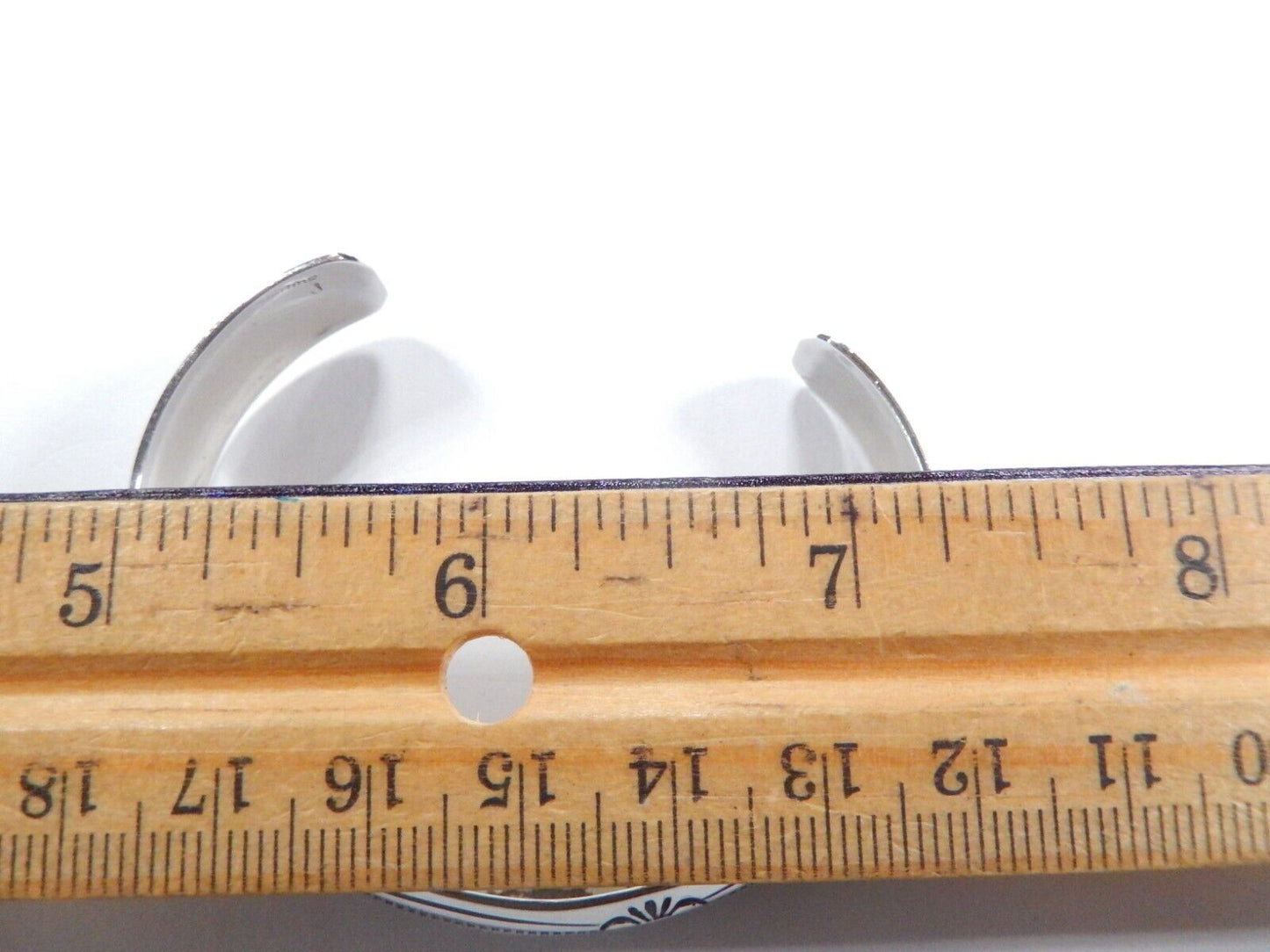 Vintage Sterling Silver Artisan Tooled Southwest Native American Cuff, J Signed