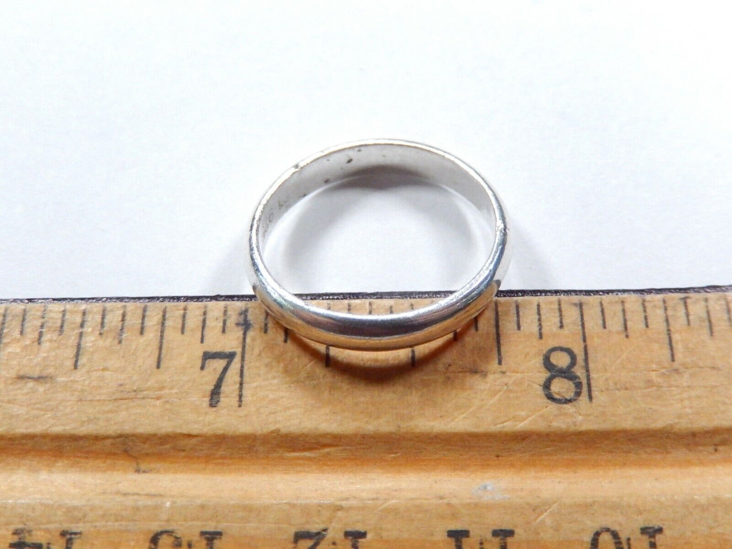 *VINTAGE* Sterling Silver Thick 3.75mm Wide Round Wedding Band Size 7.5