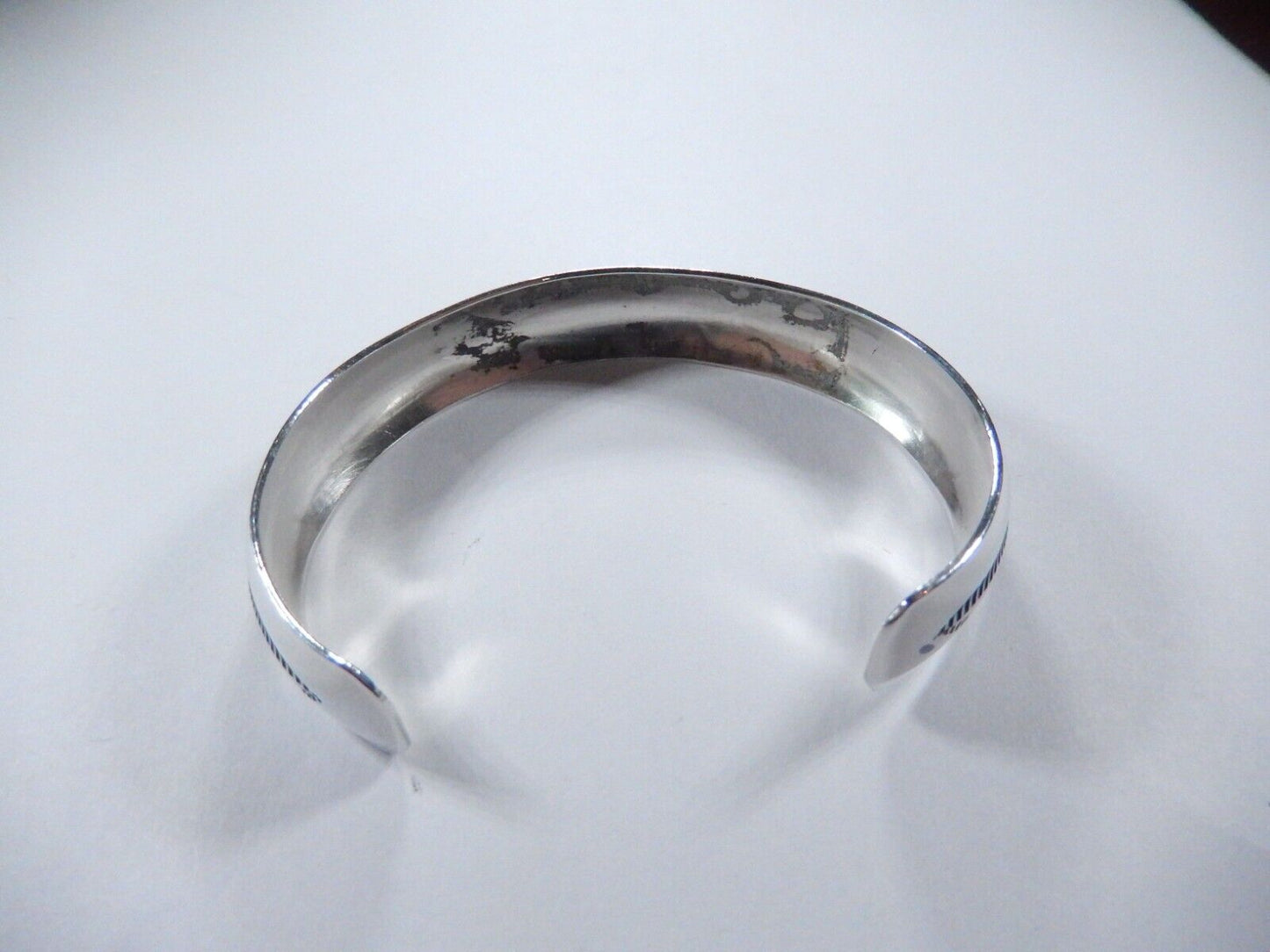 Vintage Sterling Silver Artisan Tooled Southwest Native American Cuff, J Signed