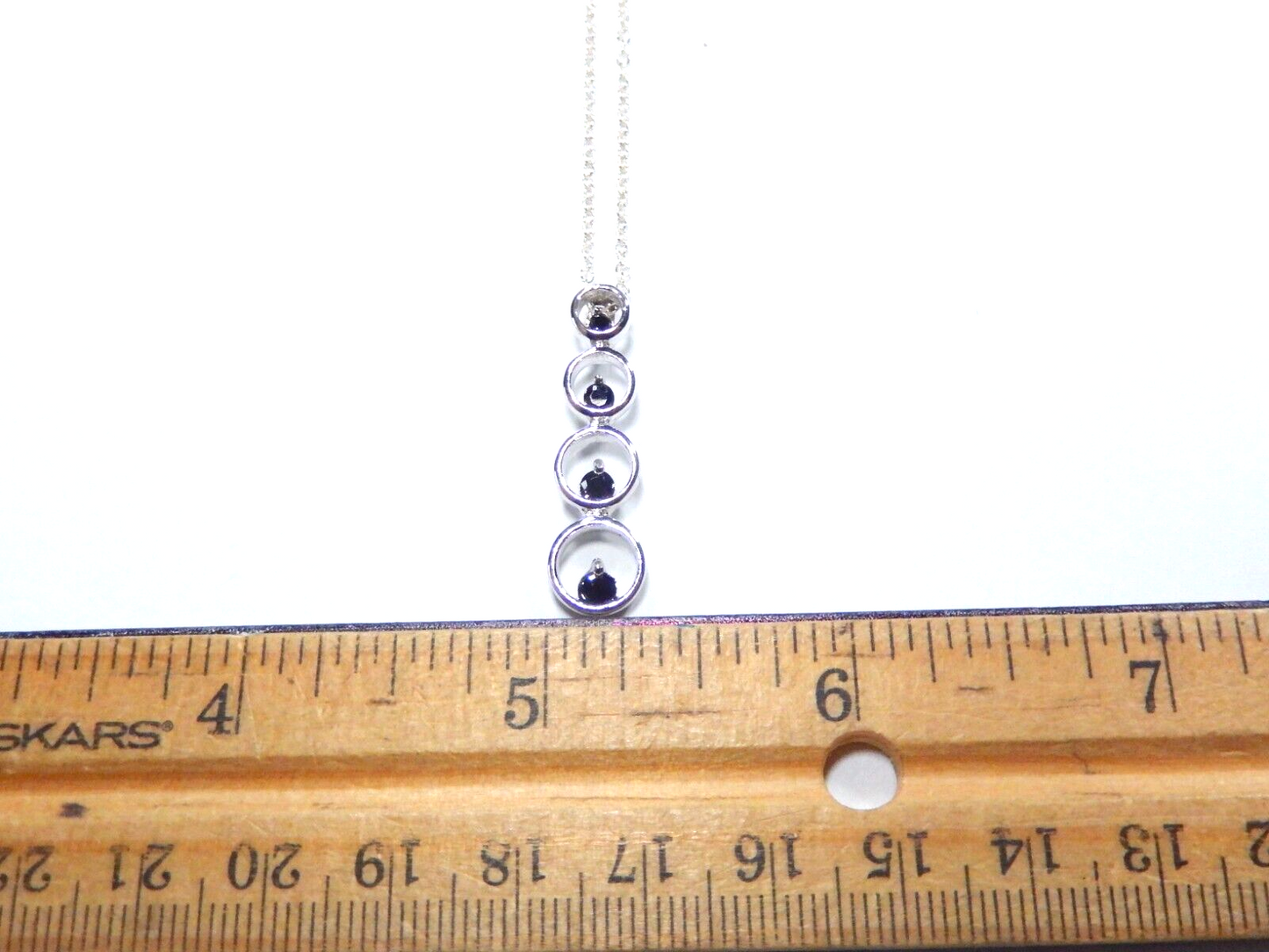 Sterling Silver Faceted Black Onyx Pendant w/ 18" Sterling Chain
