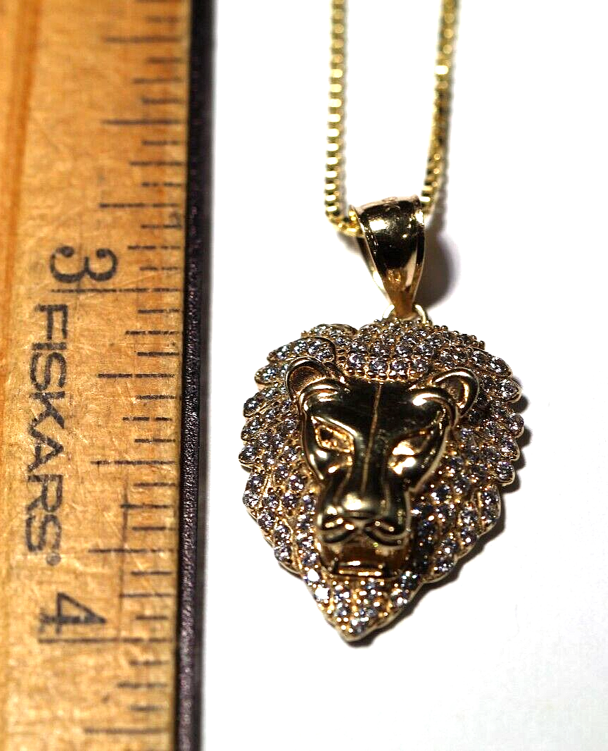 *NEW*  10KT Gold Panther Pendant Premium Quality 4.0 mm bail w/20" Vermeil Chain