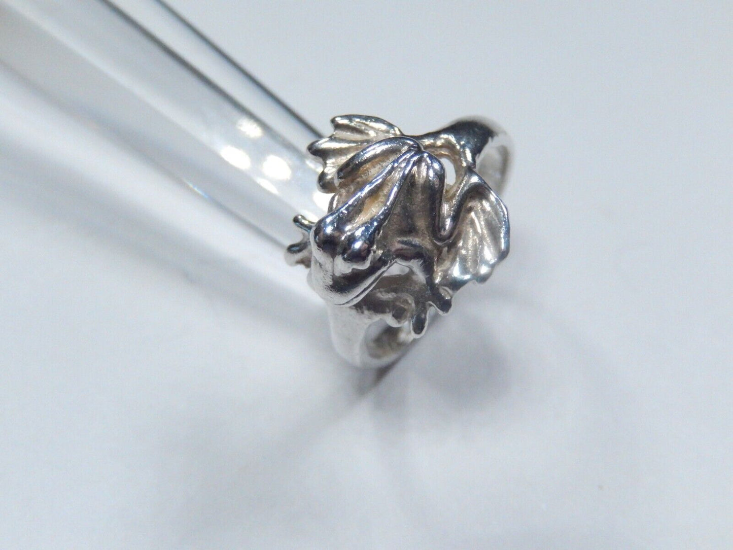 925 Sterling Silver Vintage Lucky Frog Ring Size 5.75