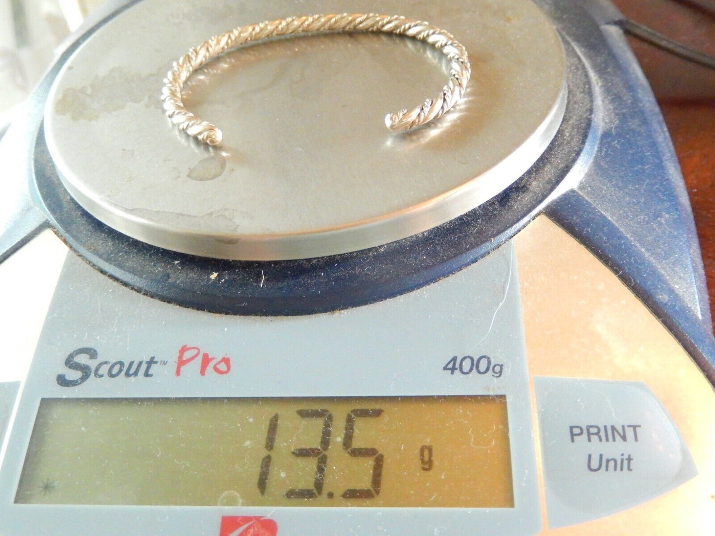 VINTAGE Navajo Chunky Twisted Cable Rope 925 Sterling Silver Cuff Bracelet 13.gm