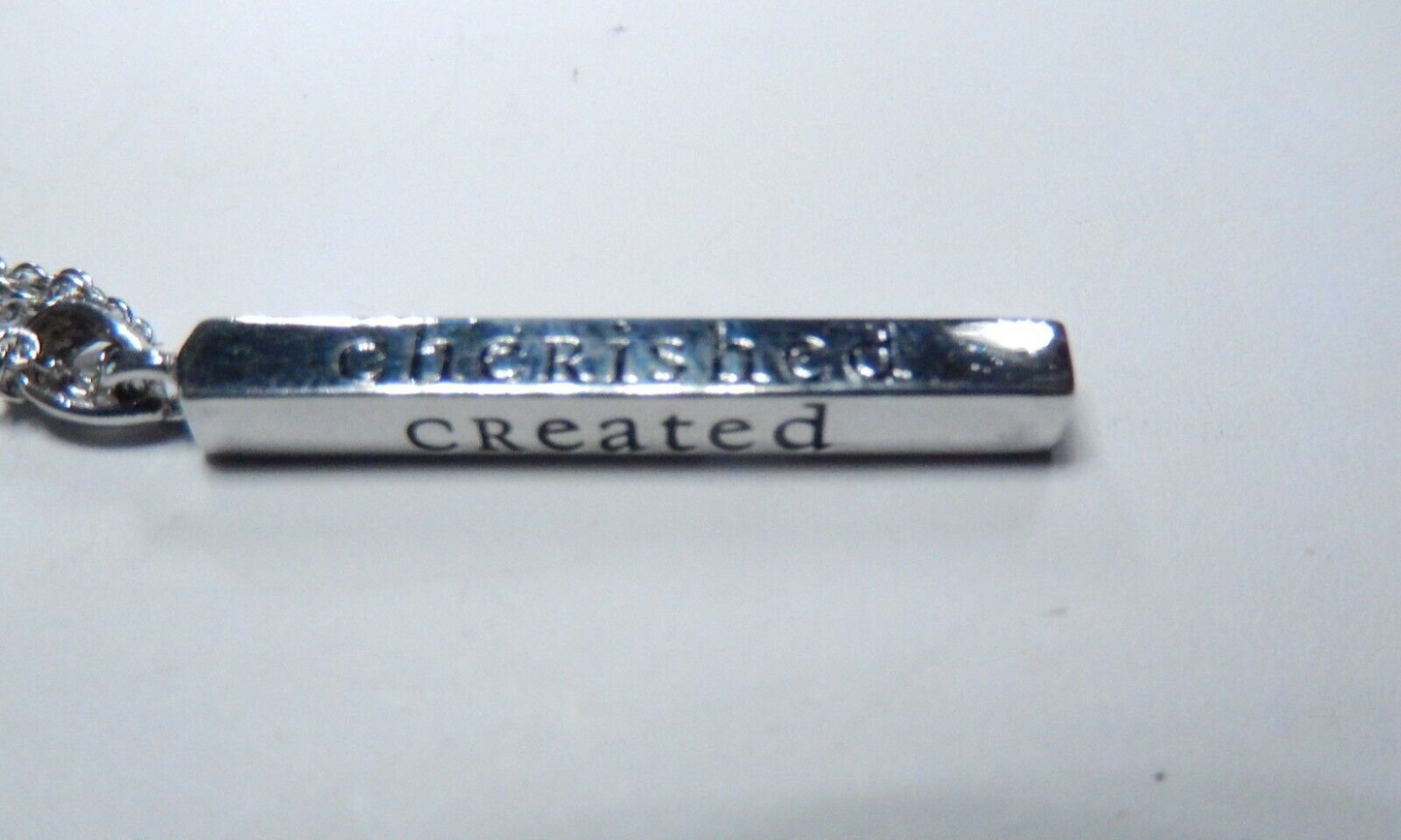 Sterling Silver Bible Verse Psalm 139:14 Engraved Spiritual Pendant Necklace