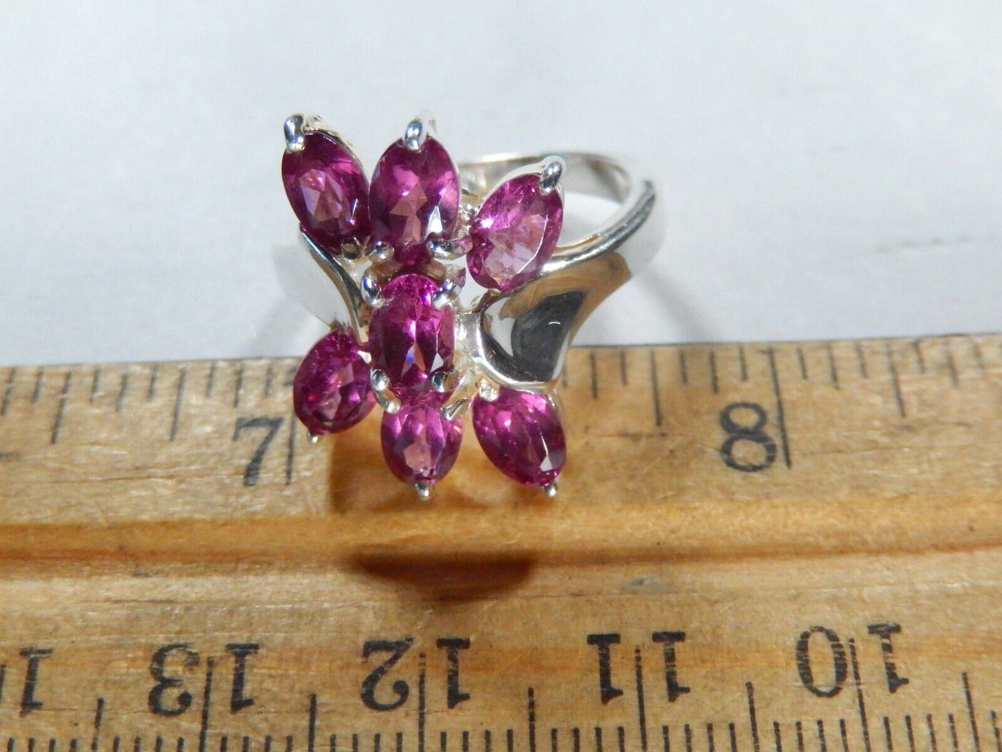 Sterling Silver Marquise Cut Amethyst Ring size 7.75