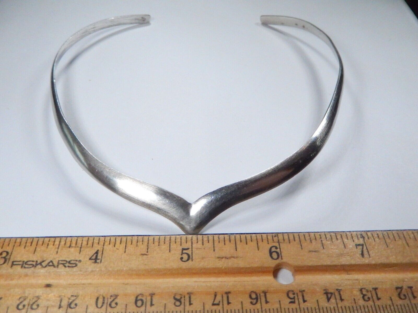 Vintage TAXCO TL-BB Sterling Silver Choker Pointed Collar Necklace