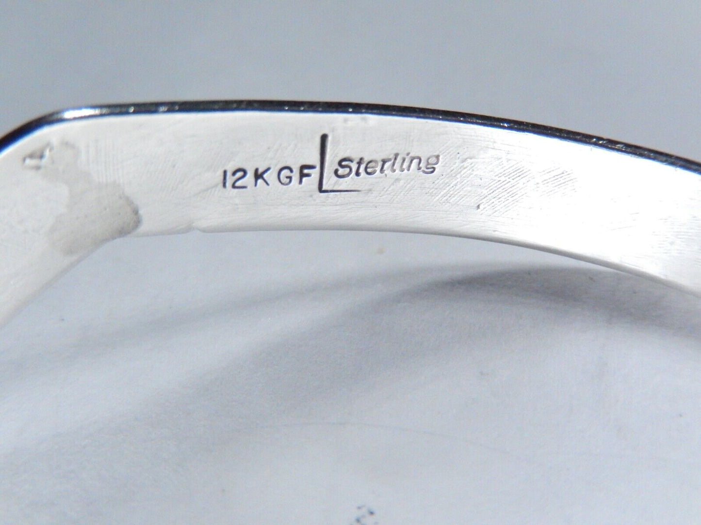 *VINTAGE*  Sterling Silver and 12k GF Cuff "V" Style Bracelet  7"