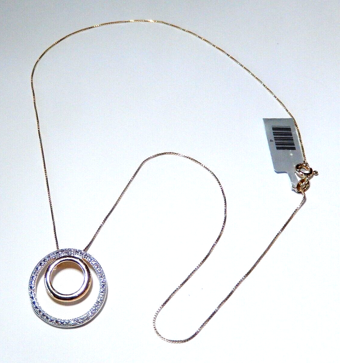 NEWRoss Simons Gold Vermeil 925 Eternity Diamond Pendant w 18 Vermeil Chain