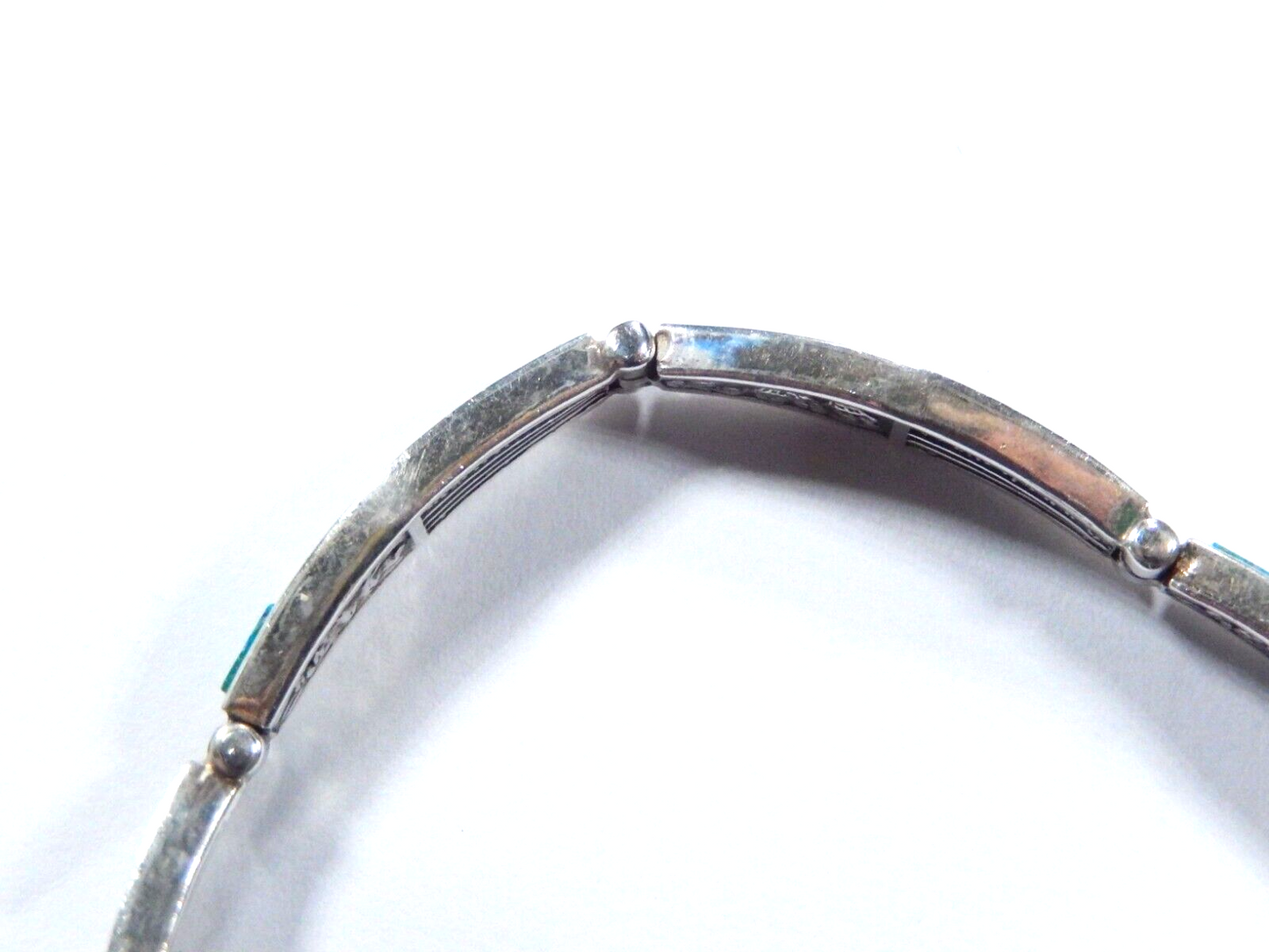 VINTAGE - .950 Silver Peruvian Scenic Cut Out Storytelling 8 Panel Bracelet