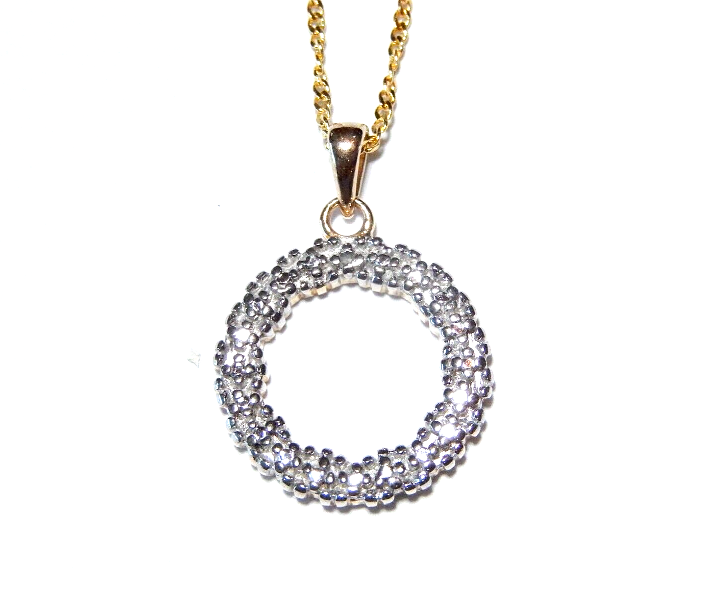 Ross Simon Gold Vermeil Sterling Silver Eternal Diamond Pendant w18 Chain