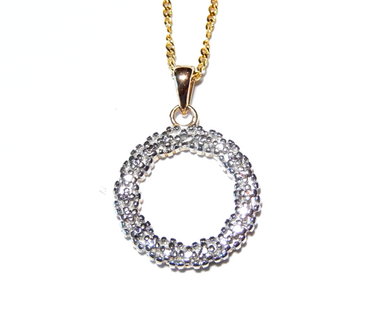 Ross Simon Gold Vermeil Sterling Silver Eternal Diamond Pendant w18 Chain