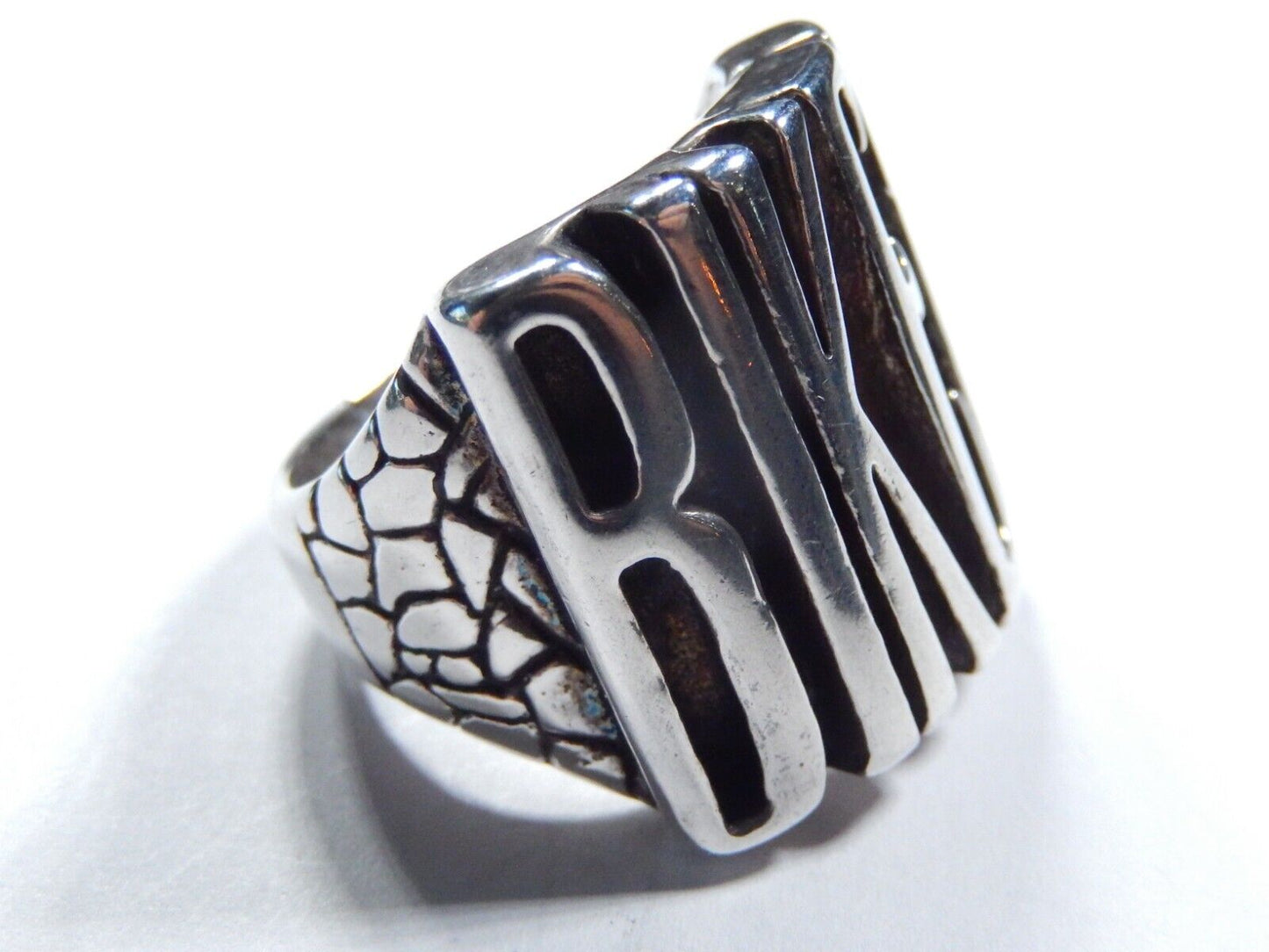 *RARE* G&C 1986 Sterling Silver Men's Biker Motorcycle Large Statement Ring Sz12