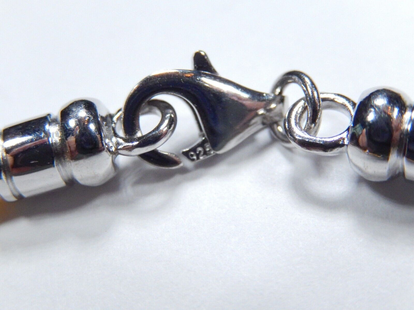 Sterling Silver / Gold Tone Stainless Steel Diamond Twist Bead Bracelet Size -7"