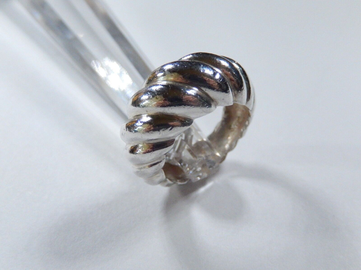 *VINTAGE* Sterling Silver 10.5mm Wide Shrimp Ring Size 5.5