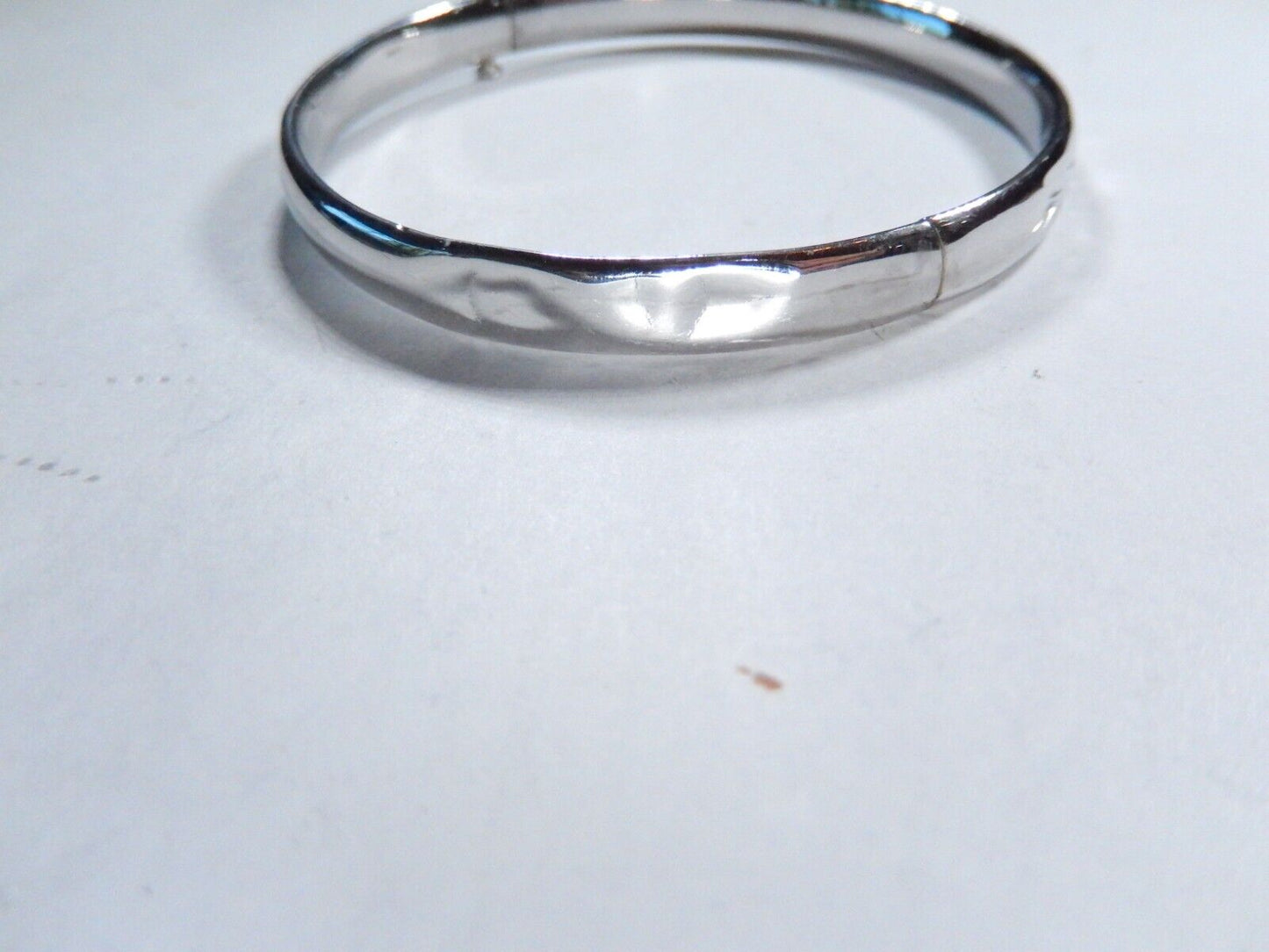 Vintage Sterling Silver 925 Hollow Hinged Signed HFB Bangle Bracelet