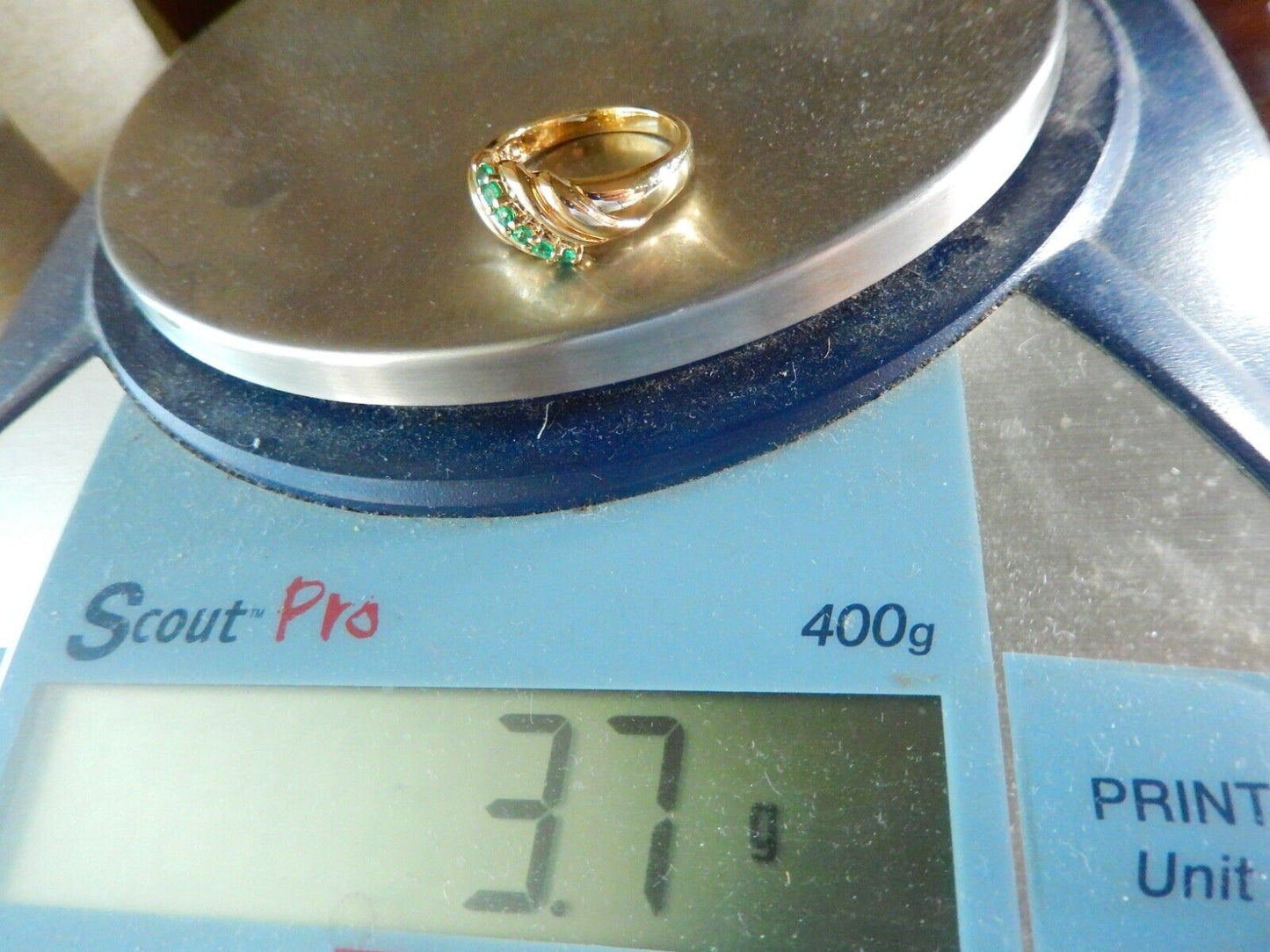 Ross Simons Gold Vermeil Sterling Green Lab Created Emerald Band Ring Size 8