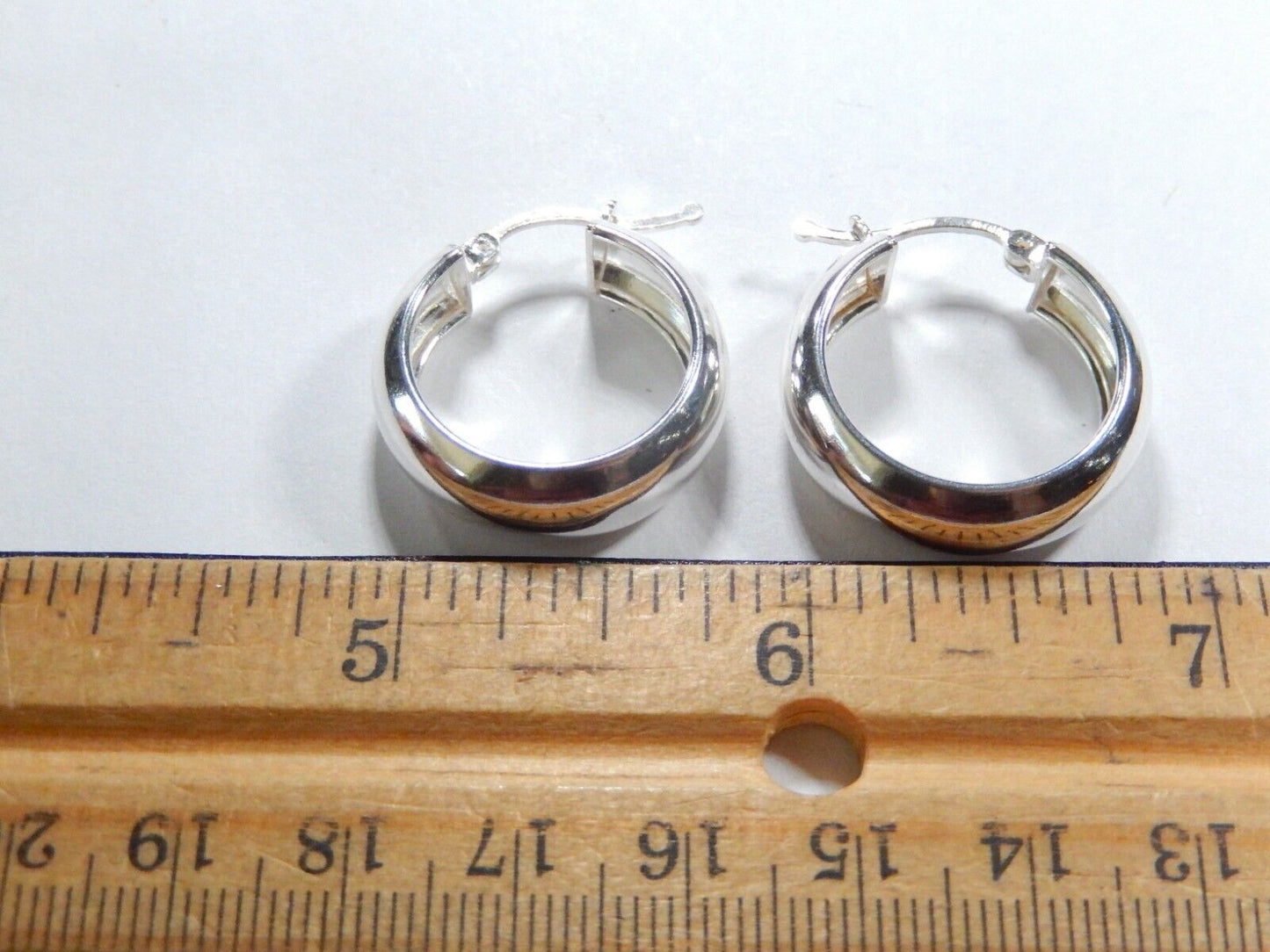 Women's 925 Sterling Silver 25mm Diam. x 8mm Wide Round Hoop Earrings