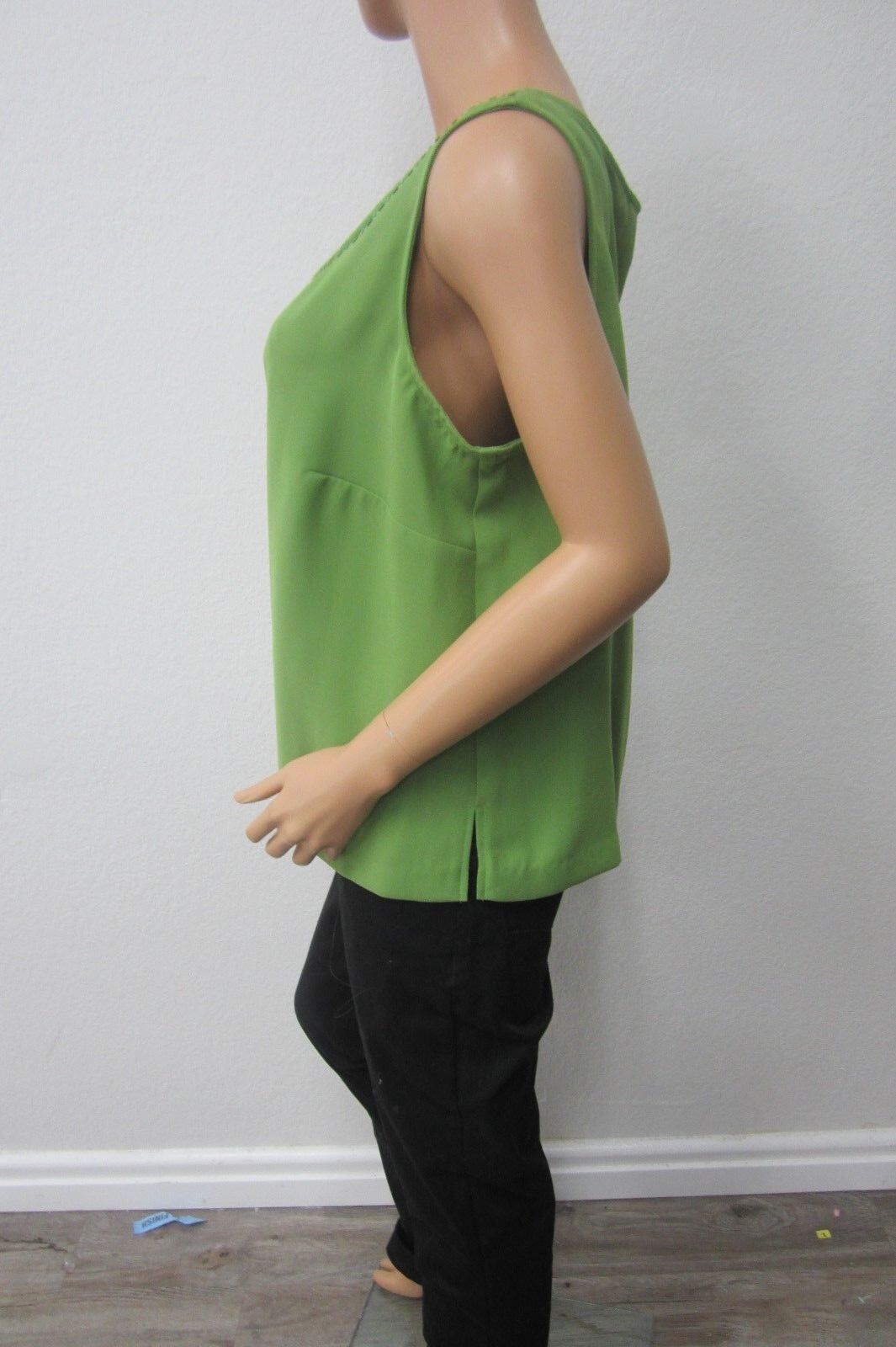 MAXIE KLEIN COLLECTION New York GREEN BEADED NECK TANK BLOUSE  TOP SZ 18W
