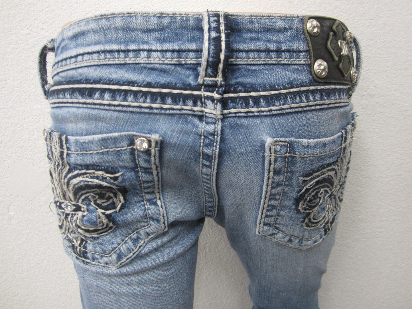 NICE MISS ME WOMEN'S JP5182B EMBROIDERED POCKETS PREMIUM BOOT CUT JEANS 27x33