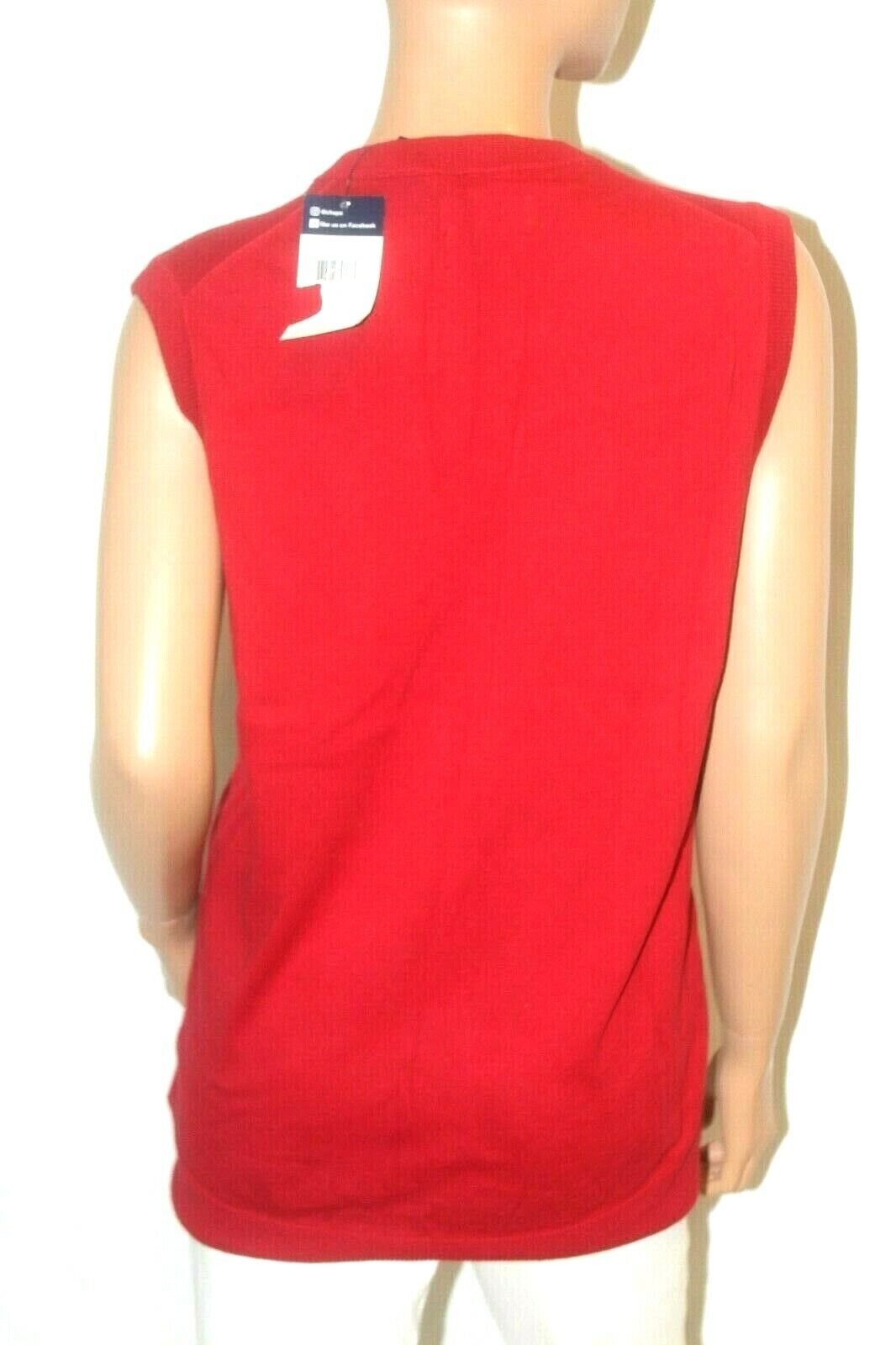 *NWT* $45. Women's CHAPS Knit Sweater  RED Pull Over SOFT Sleeveless Size Small