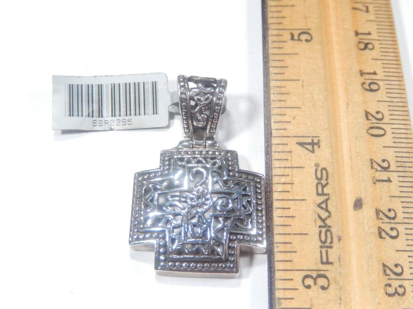 *VINTAGE*  STERLING SILVER FILIGREE CROSS PENDANT