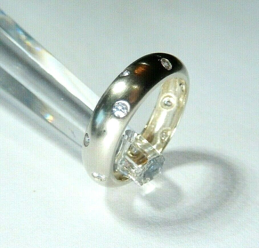 14k Yellow Gold 5mm Wide Dome Wedding Band cz Ring Size 7.5