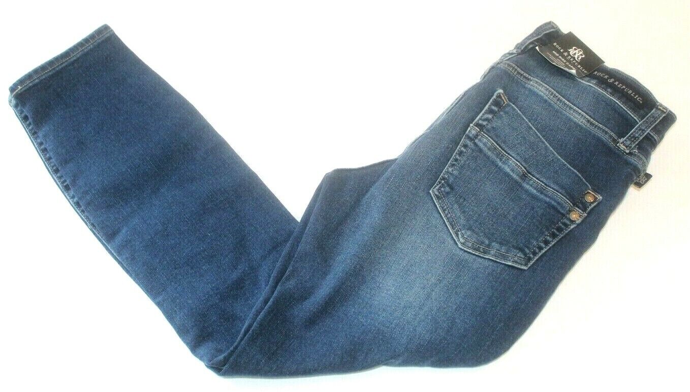 *NWT* $60. Rock & Republic Mid Rise Capri Misses Distressed Size 4 (W27 x L25)