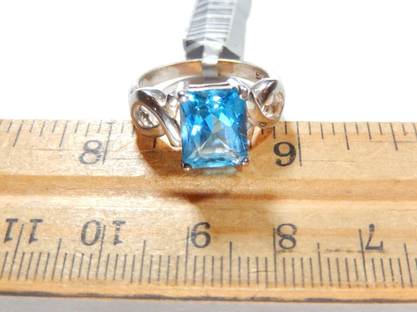 *VINTAGE*  Sterling Silver 3.00 CT London Blue Topaz Infinity Ring Size 7.75