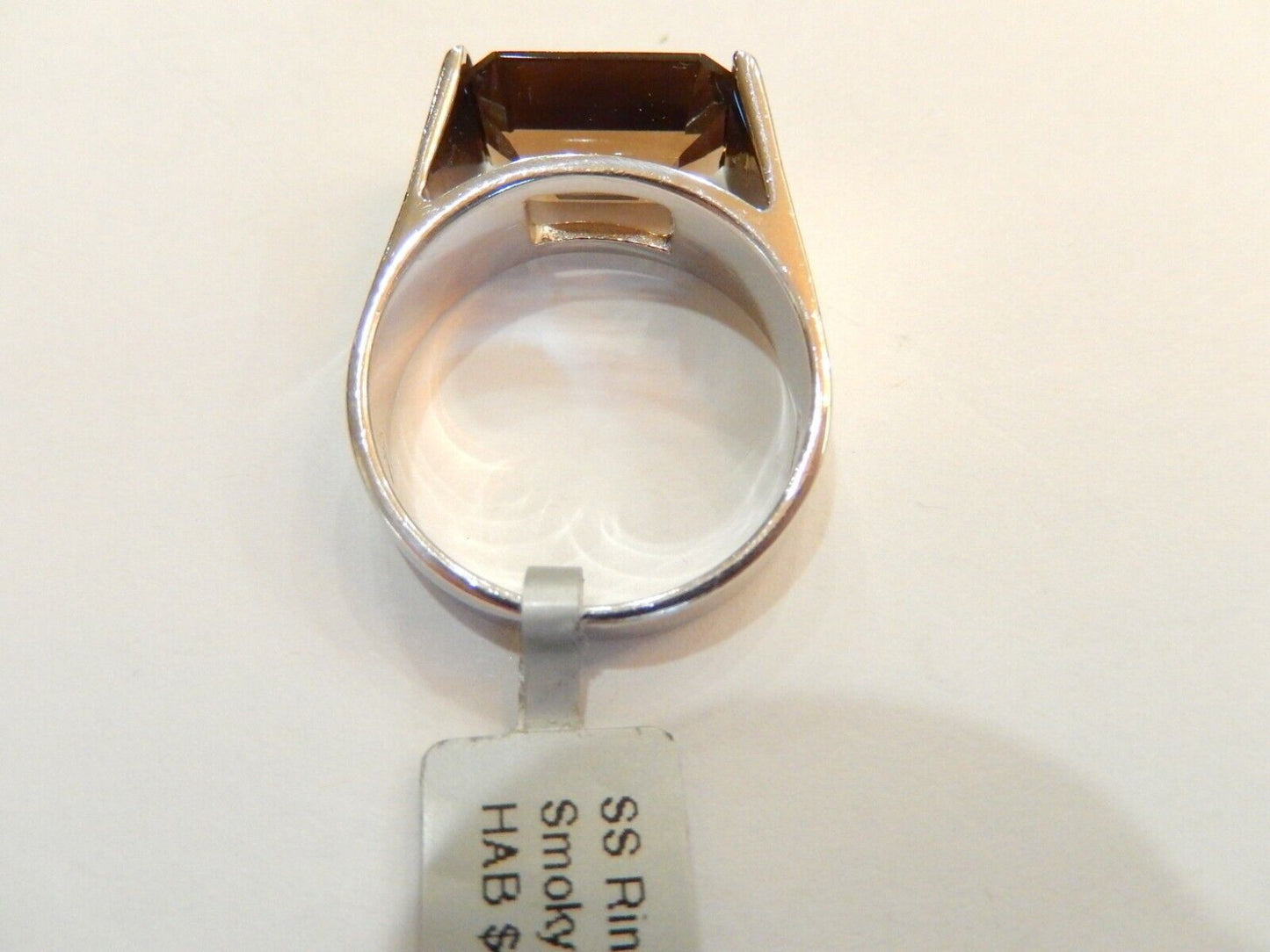SETA DESIGNER SILVER 925  REAL 6.00 CT Smoky Quartz STATEMENT RING Size 10.25