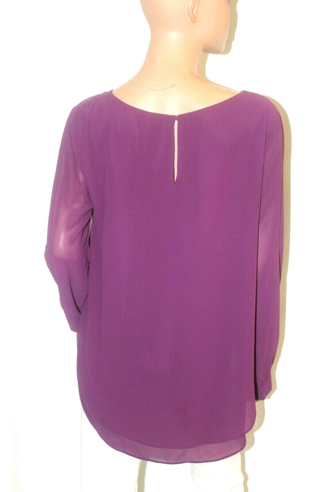 *MINT* LUSH  Women's Long Sleeve High Low Chiffon Pull Over Blouse Size Large