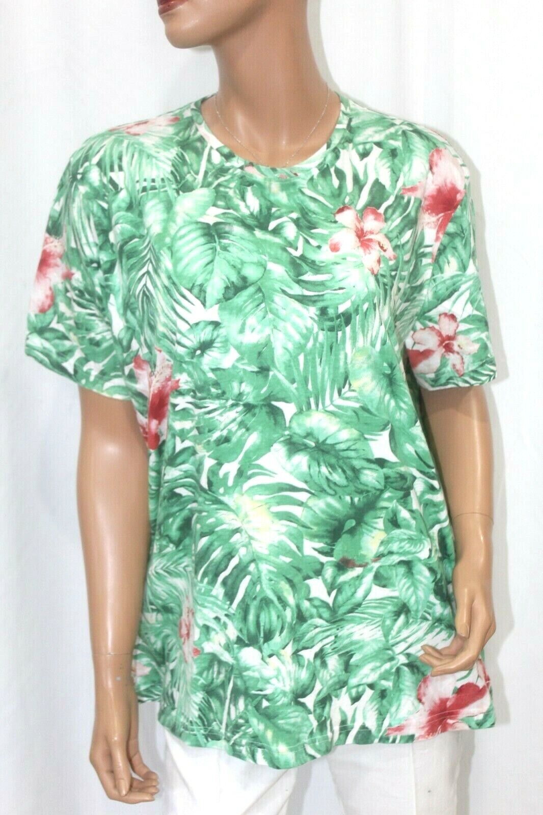 Michael Kors Women'S Green Short-Sleeve Crew-Neck Blouse Casual Top Size XL