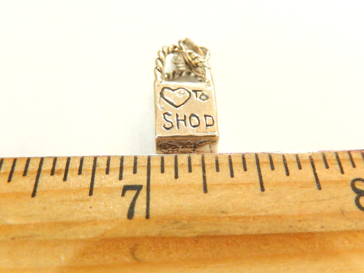 925 Sterling Silver I Love to Shop Shopping Bag Charm