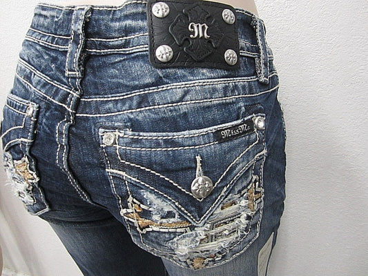 NWOT Miss Me Straight-Leg Jeans, Style MP8795T Cross, Size 24 x 33.5 NWT