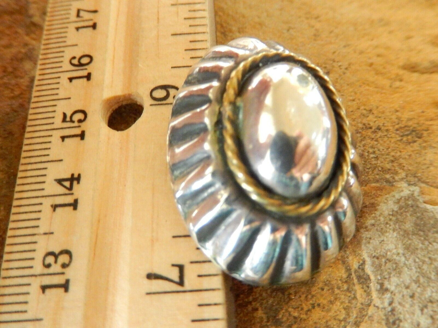 *VINTAGE*  Sterling Silver Modernist Pendant & Earring Set Mexico 925 Signed