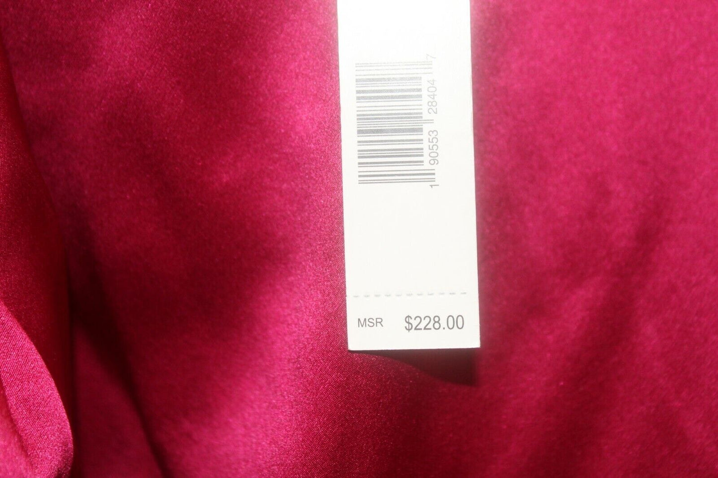 NWT $228. Elie Tahari  100% Silk Fuchsia Cross Front Side Zip Long Sleeve Blouse