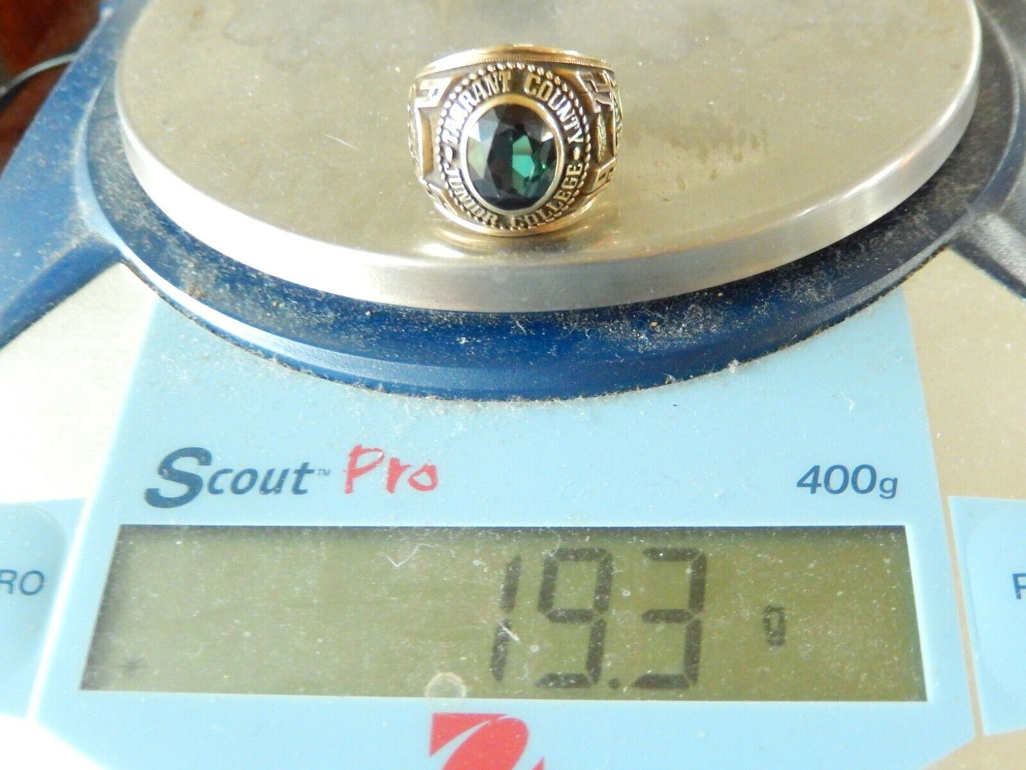MEN'S 10K YELLOW GOLD TARRANT COUNTY JUNIOR COLLEGE CLASS RING 19.30 GMS SZ 10